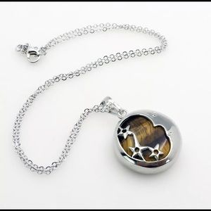Tiger’s Eye Necklace & Sterling 925 Silver Chain